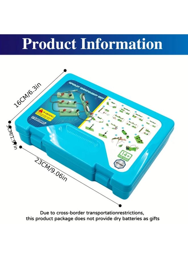 مجموعة تجارب الفيزياء STEM مع لوحة LED، مروحة المحرك، بوصلة، مستلزمات مختبر العلوم التعليمية باللون الأزرق - Image 2
